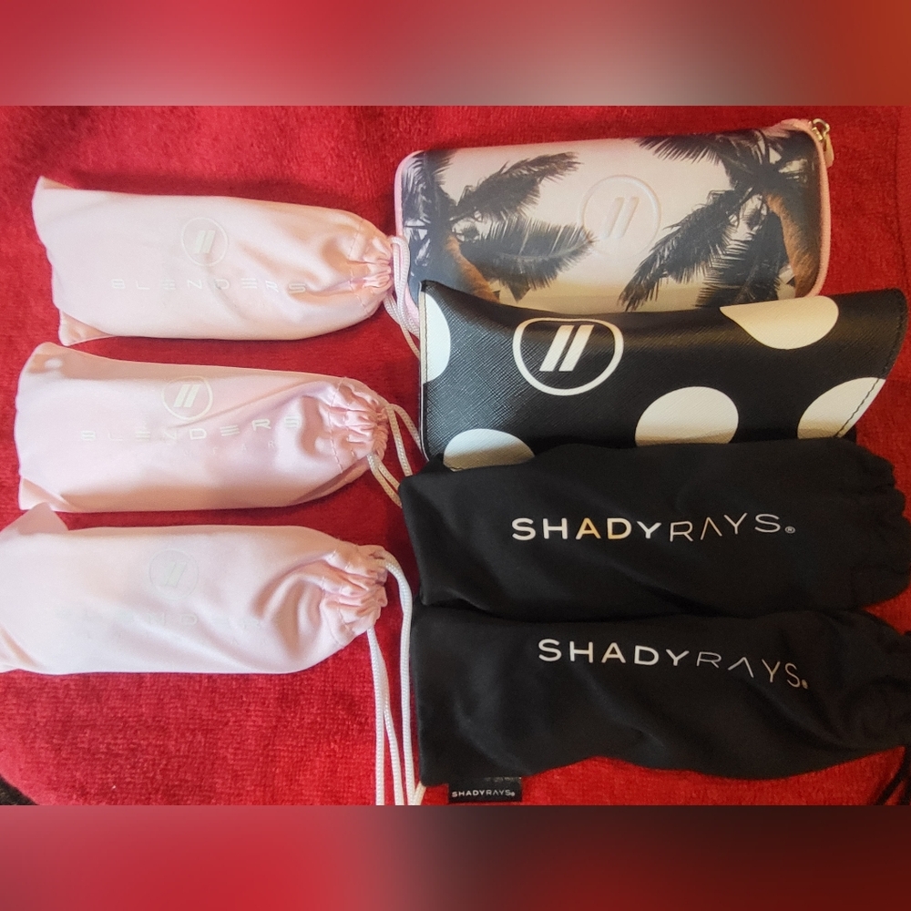 Shady Ray and Blenders Sunglasses Pouches and Cases Bundle